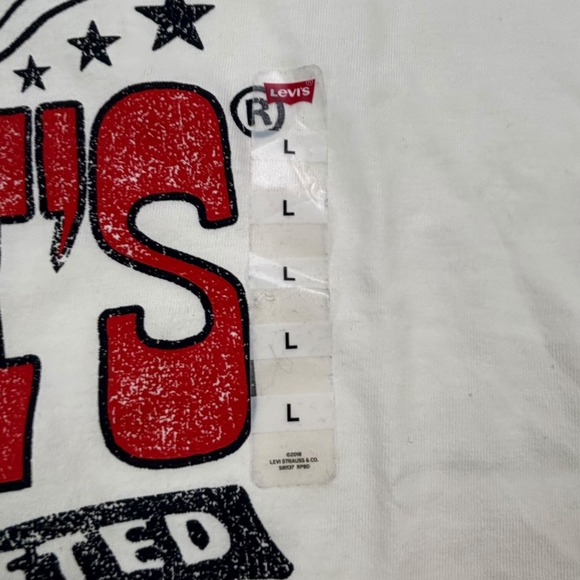 Levi's Authentic Copper Riveted 1873 Graphic T Shirt Mens Size L White Red NEW - Picture 6 of 15